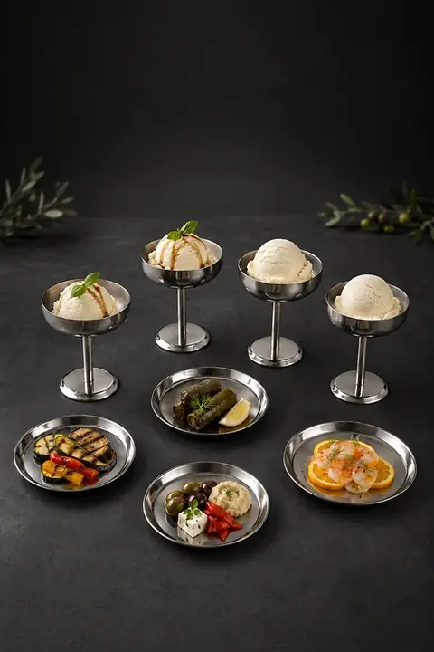8-Piece Stainless Steel Dessert Bowl & Serving Set