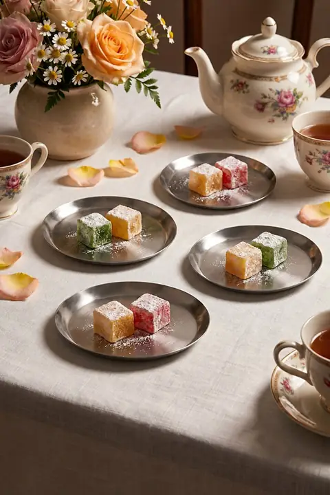 4-Piece Metal Snack & Fruit Plate Set