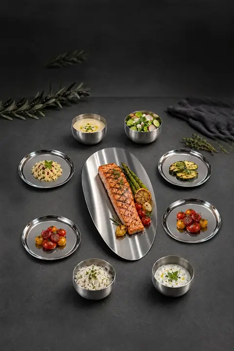9-Piece Stainless Steel Meze & Serving Set