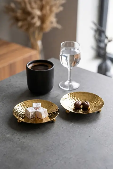 2-Piece Mini Metal Candy Dish, Hammered