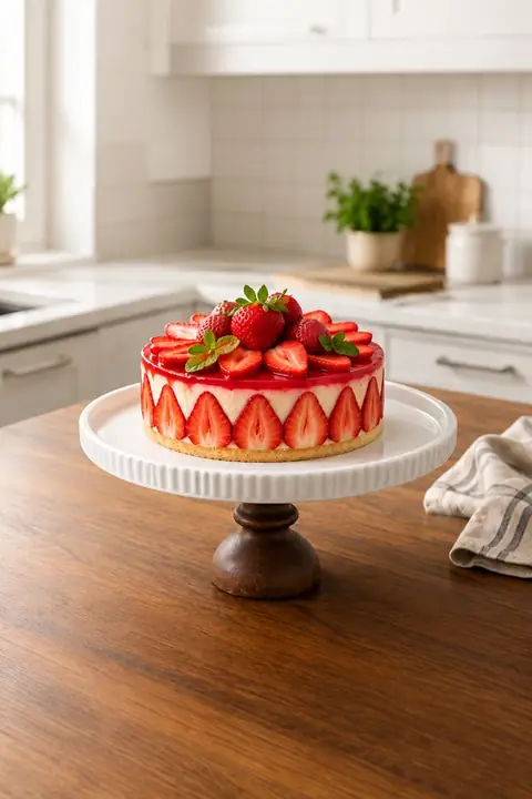 Footed Porcelain Cake Stand with Dome, 24 cm