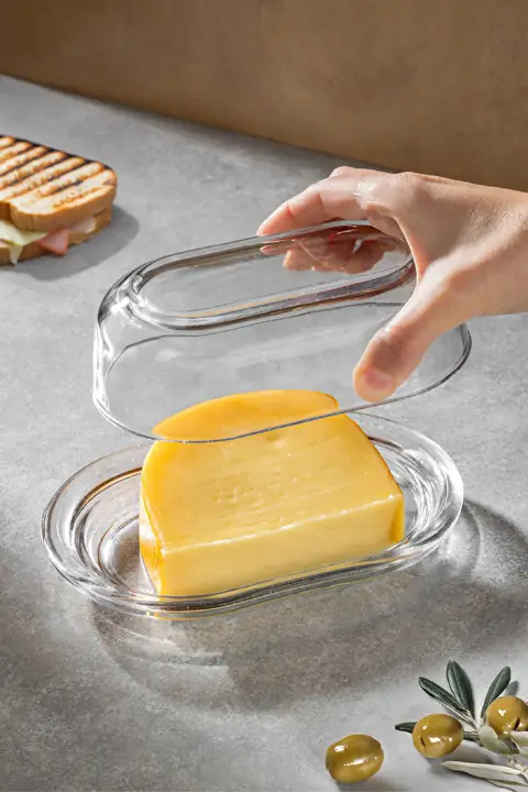 Glass Butter Dish with Lid, 176 ml