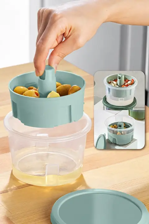 Olive & Pickle Serving Container with Strainer