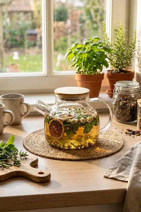 Glass Teapot with Bamboo Lid, 1 L
