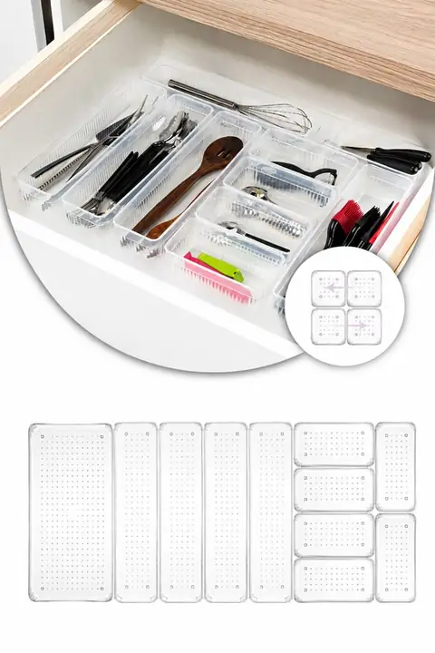 11-Piece Drawer Cutlery Organizer Set