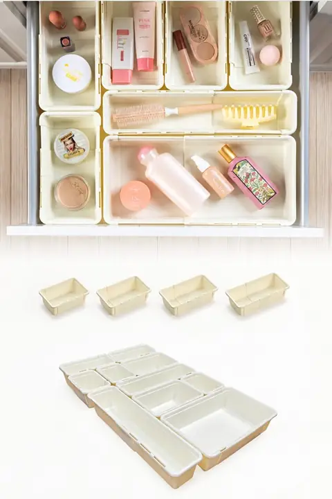 10-Piece Adjustable Extendable Drawer Organizer Set