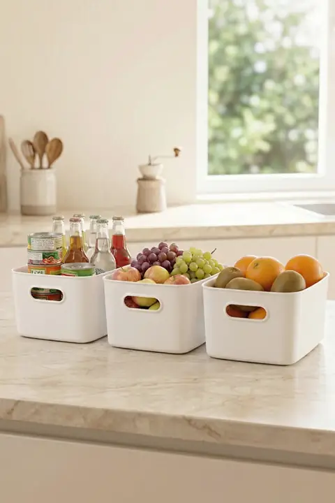 3-Piece Storage Box Organizer Set – Kitchen, Bath & Makeup