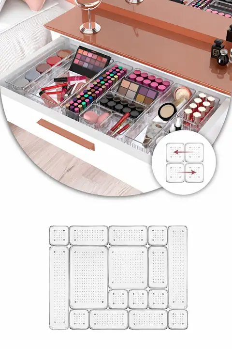 16-Piece Drawer Organizer Set, Mixed Sizes