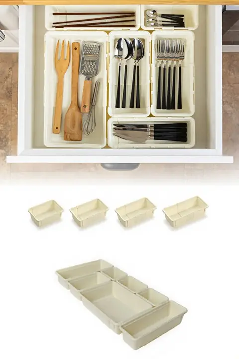 7-Piece Adjustable Extendable Drawer Organizer Set