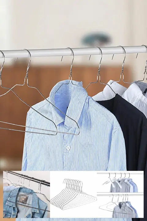 10-Pack Chrome T-Shirt & Scarf Hanger, Space-Saving