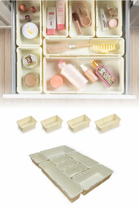 8-Piece Adjustable Extendable Drawer Organizer Set