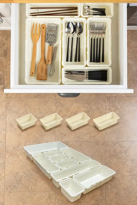 9-Piece Adjustable Extendable Drawer Organizer Set