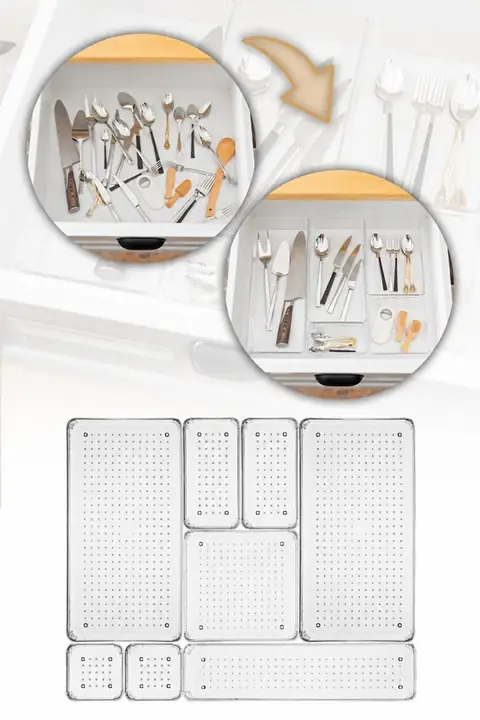 8-Piece Multi-Function Drawer Organizer Set