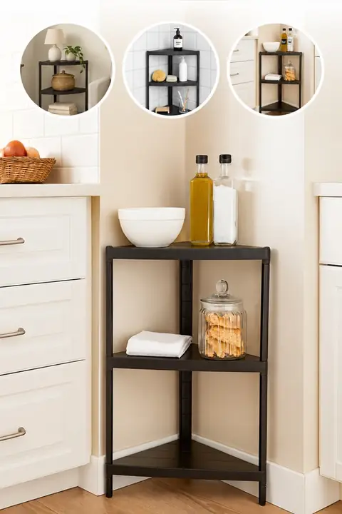 3-Tier Corner Shelf for Kitchen & Bath