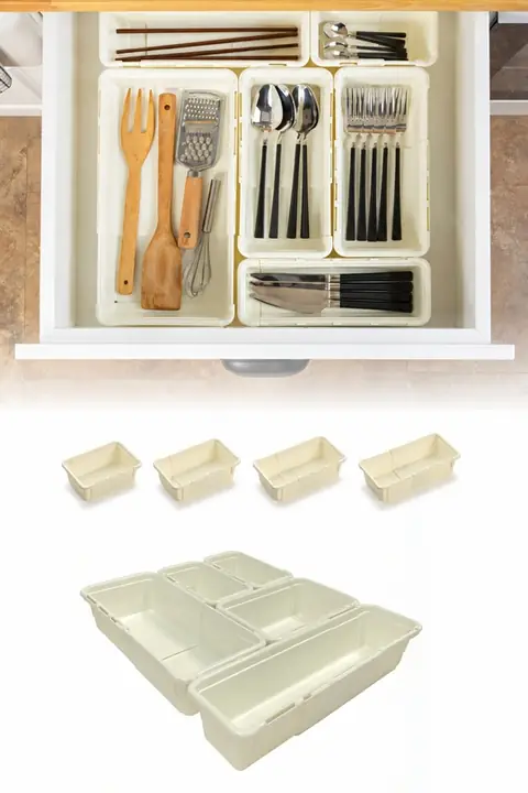 5-Piece Adjustable Extendable Drawer Organizer Set