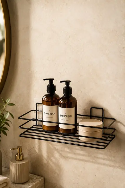 Adhesive Stainless Metal Shelf for Bath & Kitchen