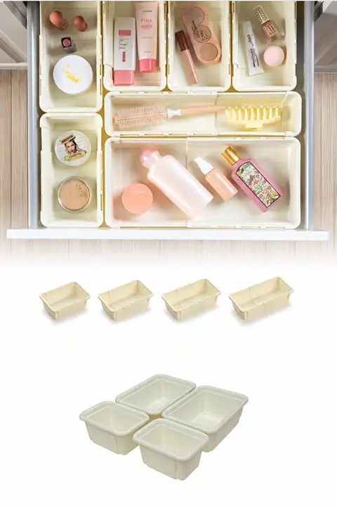 4-Piece Adjustable Extendable Drawer Organizer Set