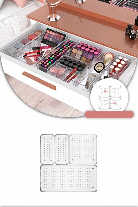 4-Piece Drawer Organizer Set, Mixed Sizes