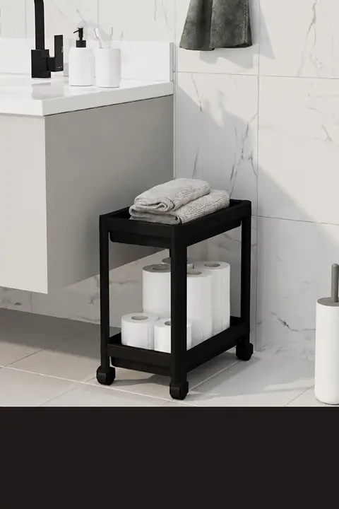 2-Tier Rolling Organizer Shelf – Under Sink, Bath & Kitchen