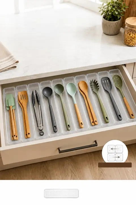 10-Piece Modular Cutlery Drawer Organizer Set