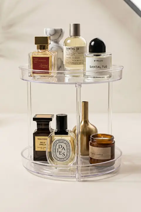2-Tier Rotating Acrylic Organizer – Bath, Cosmetics, Spices