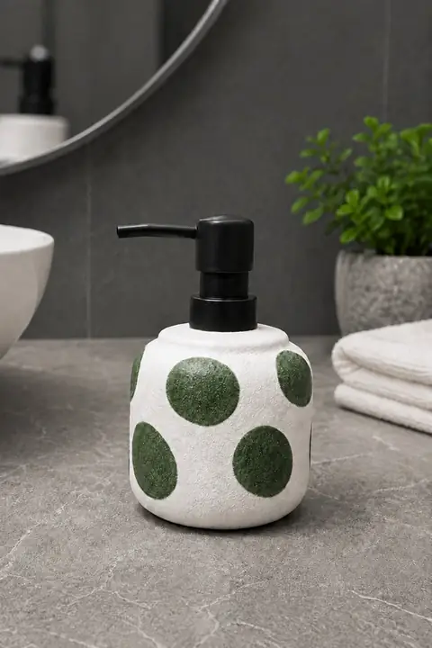 Polka-Dot Ceramic Soap Dispenser, 380 ml