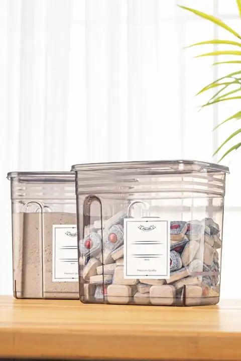 2-Pack Extra-Large Detergent Storage Box with Labels, 5.5 L
