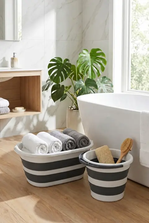 Collapsible Basket 25 L + Collapsible Bucket 12 L Set