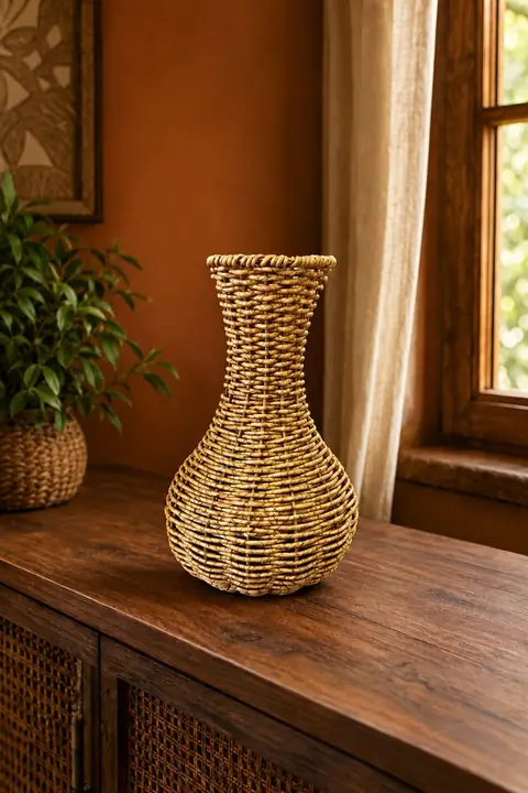 Woven Rattan Decorative Vase