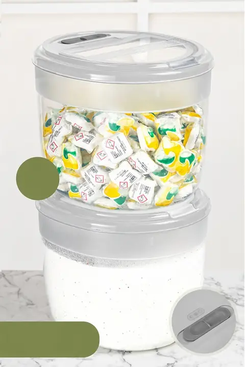 2-Pack Large Plastic Detergent Storage Box with Lid, 8 L