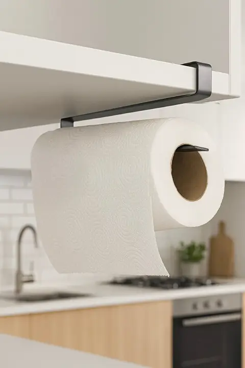 Metal Paper Towel Holder – Hangs Inside Cabinet