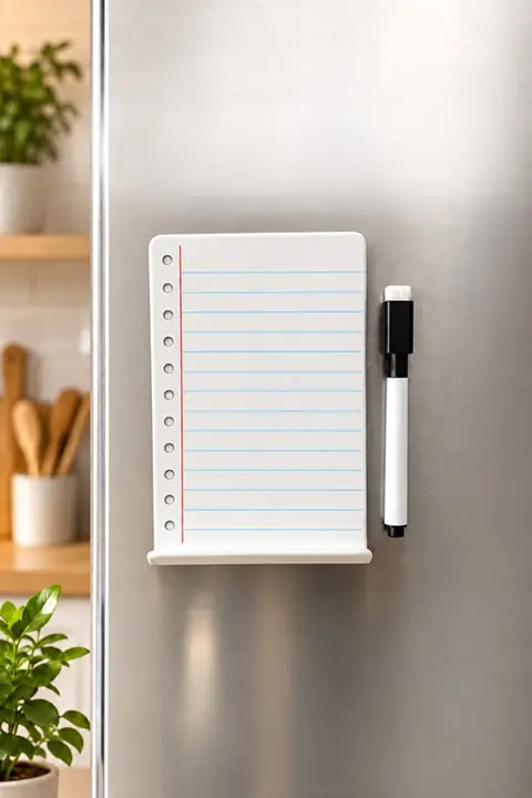 Magnetic Melamine Fridge Note Board with Pen, 10×7 cm