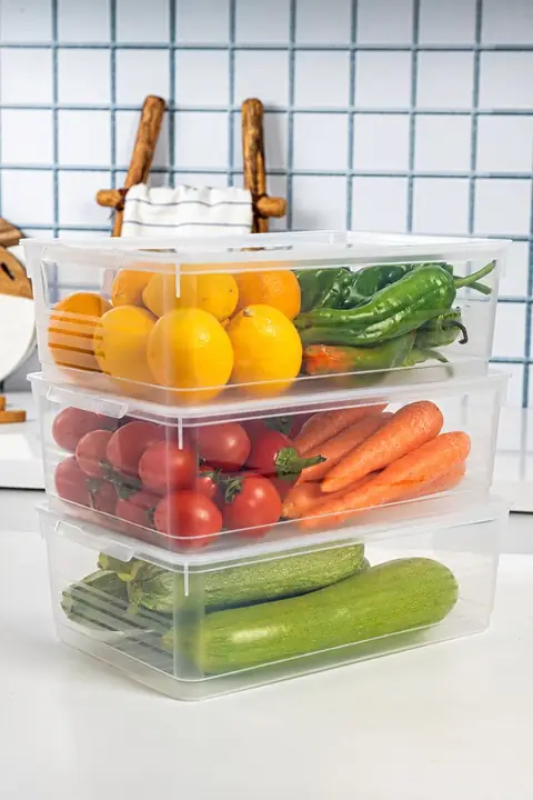 3-Pack Stackable Lidded Storage Box, 5 L