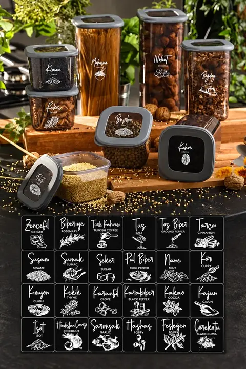3 Sheets of Spice Jar Labels