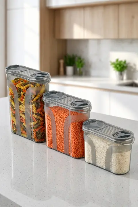 3-Piece Pantry Container Set, 2900/2150/1400 ml