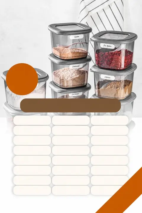 Spice Jar Labels, 10 Sheets