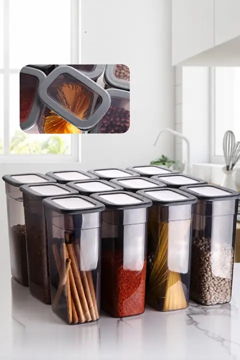 12-Piece Tall Rectangular Storage Container Set, 3.2 L