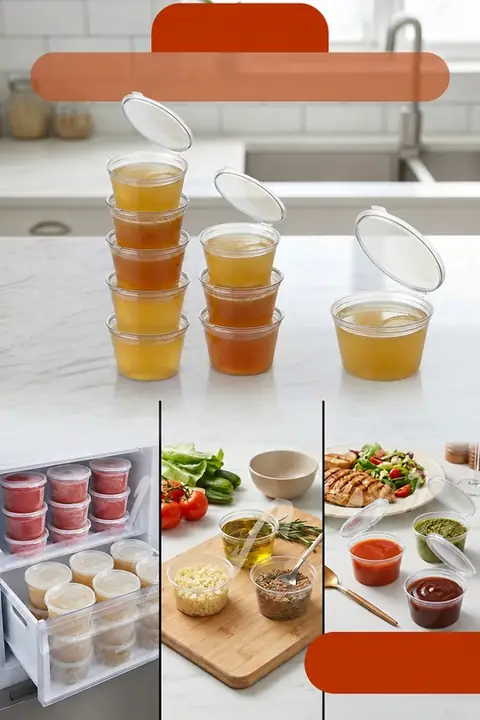 3-Pack Freezer-Safe Portion Containers, 80 ml
