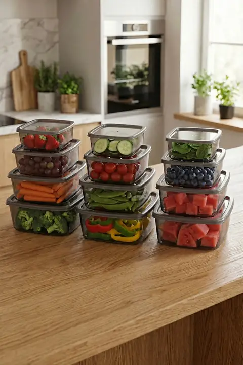 12-Piece Square Airtight Storage Container Set, 1.4 L/850/500/270 ml