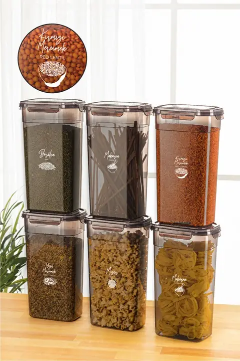 6-Piece Sealed Rectangular Storage Container Set, 3.2 L