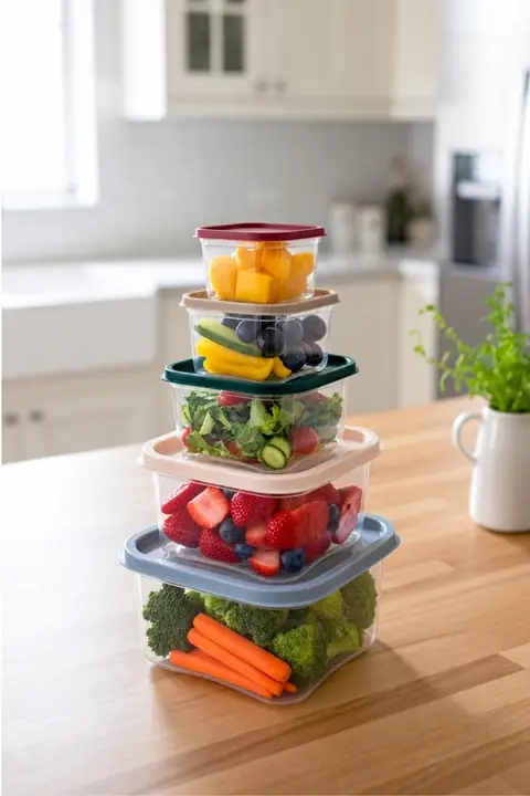 5-Piece Square Lidded Storage Container Set