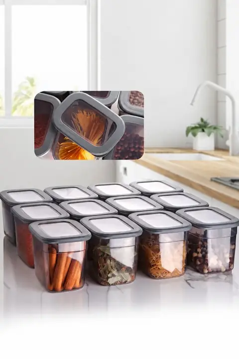 12-Piece Tall Rectangular Storage Container Set, 1.3 L