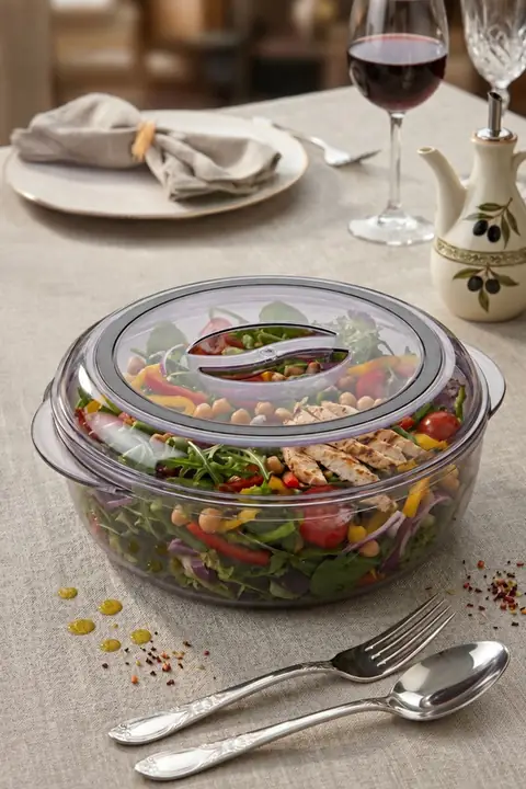 Round Acrylic Food Container, 1.7 L