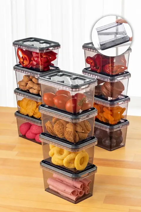 12-Piece Block Leak-Proof Storage Container Set, 0.7 L