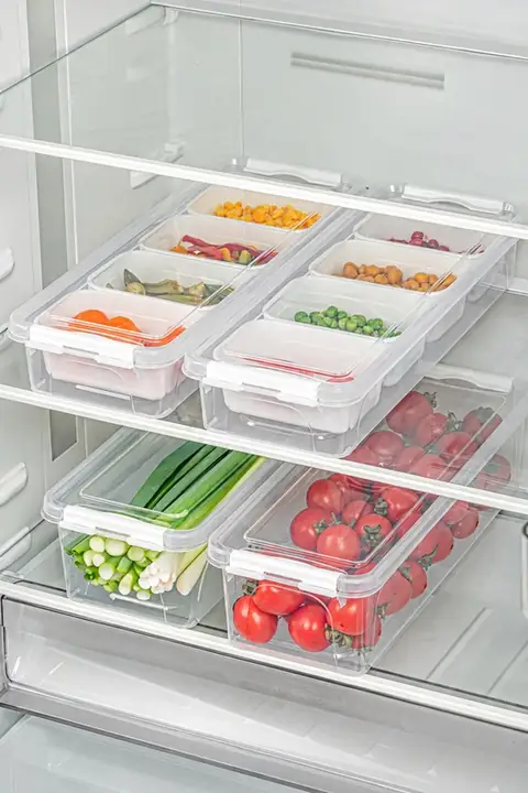 4-Piece Tall Locking-Lid Container Set, 2×2.5 L with Inserts + 2×3.5 L Plain