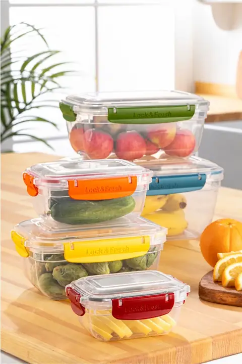 5-Piece Master Rectangular Container Set, 310–2725 ml, Assorted Colours