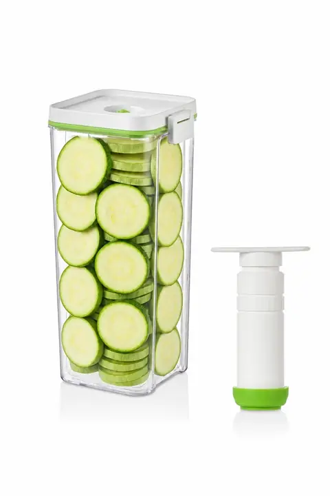 7-Piece Vacuum Storage Set: 6×2 L Containers + Manual Pump