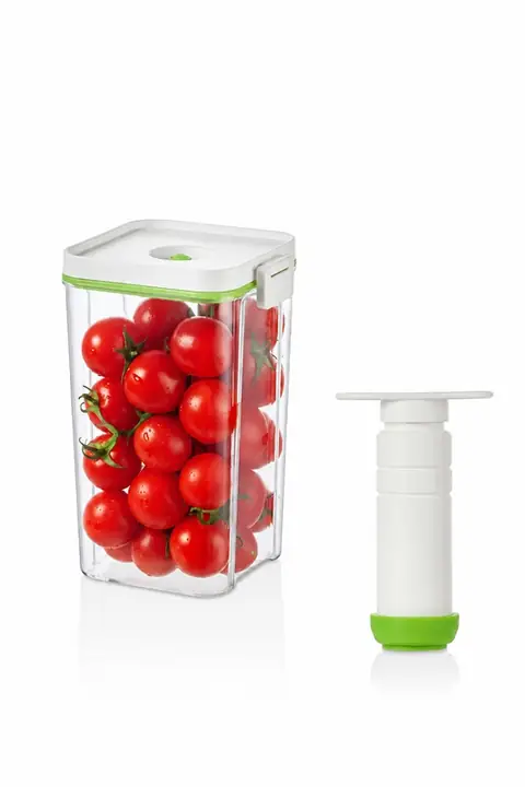 7-Piece Vacuum Storage Set: 6×1.3 L Containers + Manual Pump