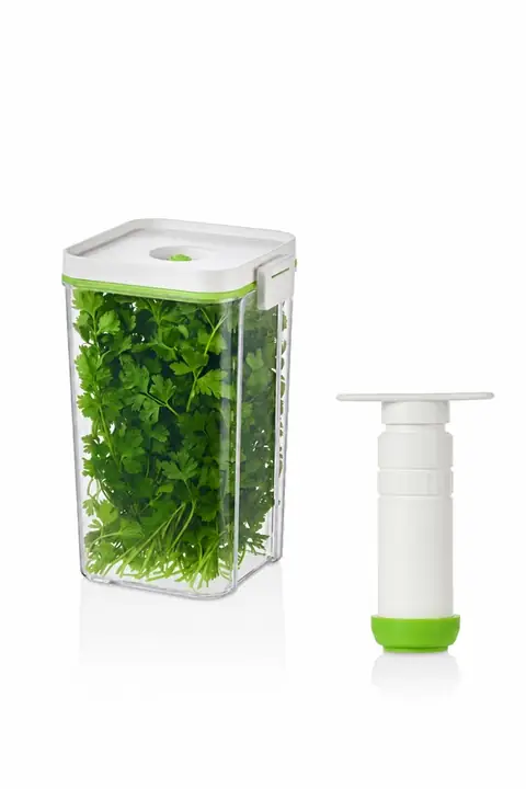 4-Piece Vacuum Storage Set: 3×1.3 L Containers + Manual Pump