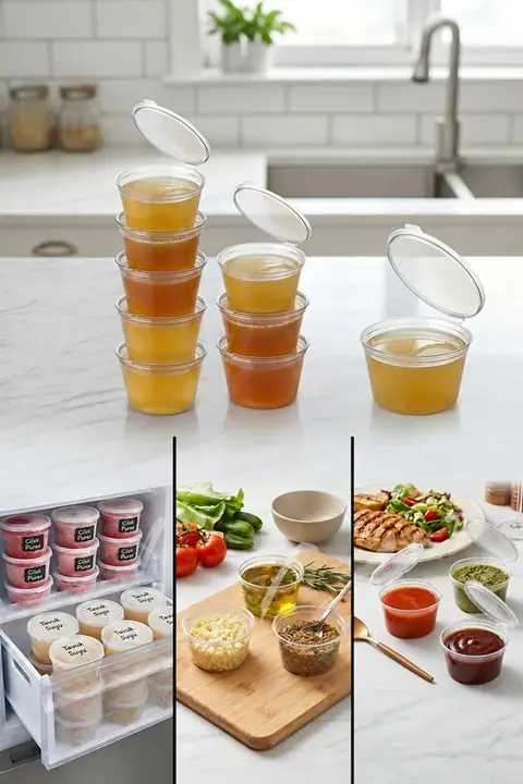 3-Pack Freezer-Safe Portion Containers, 30 ml